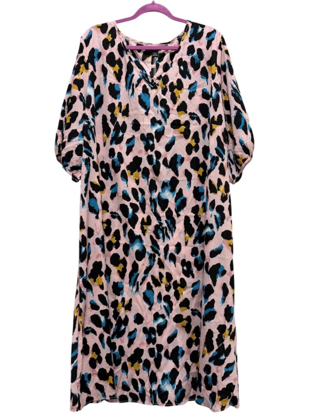 Emery Rose Womens Plus Size Pink V Neck Dress Size 5XL